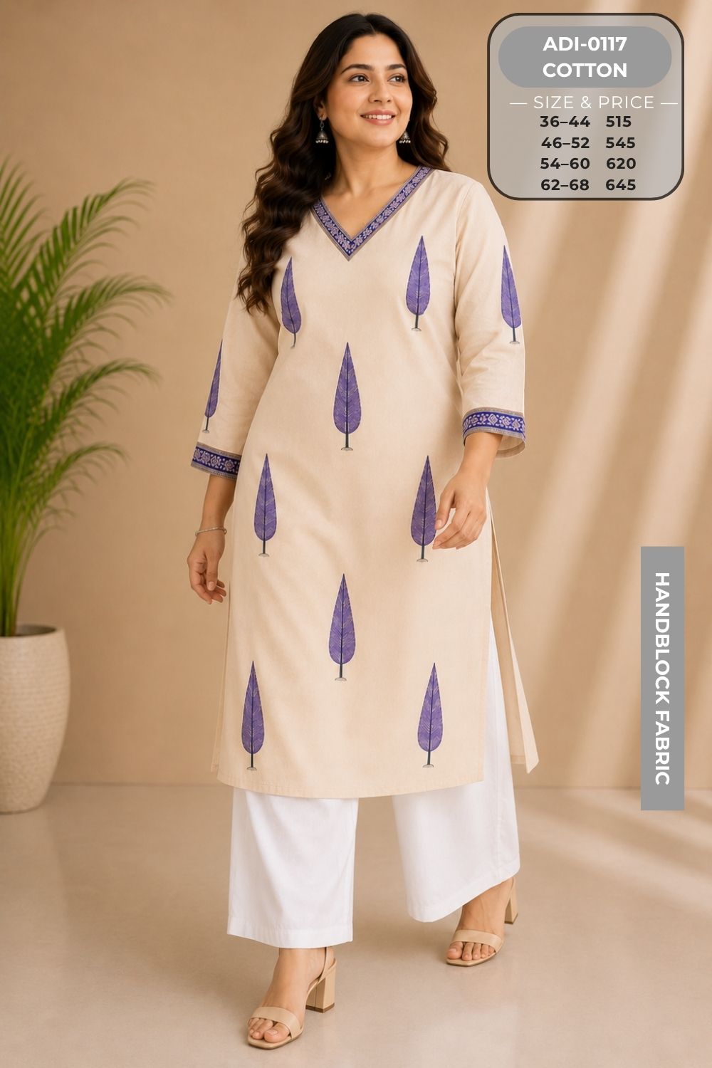 Premium Handblock Kurtis-ADI0117-3